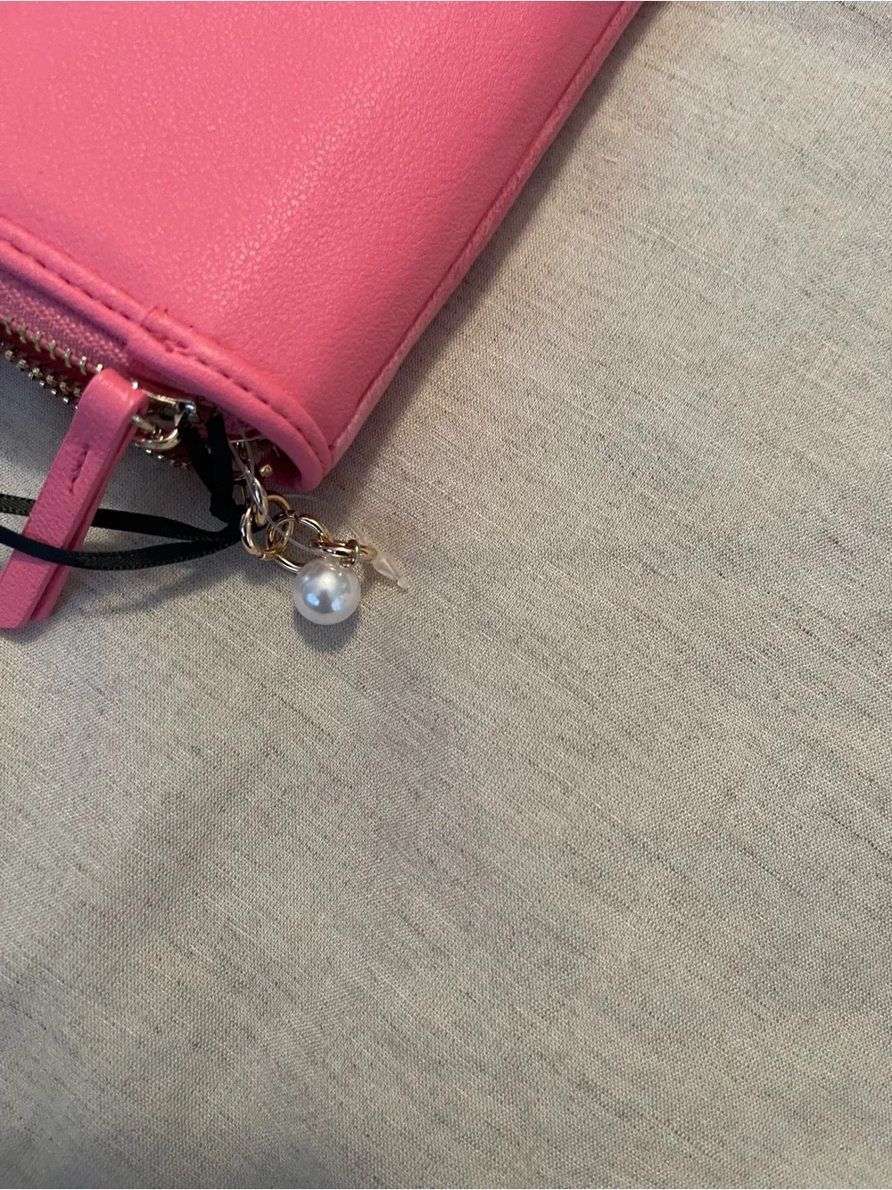Juicy Couture Hot Pink Velvet Crystal Logo Zip Wallet